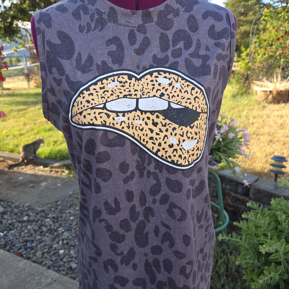 Leopard Print Muscle Tee, Kiss. CCCP